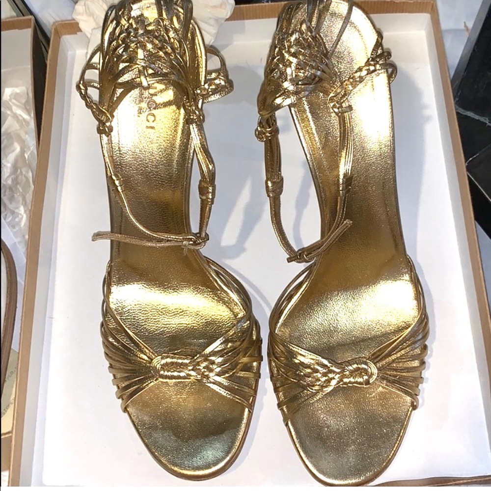Gucci gold Sandals In original box